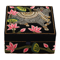 Multi-purpose Box- S | Pichwai Collection | 6" x 6" x 3" - Image 3