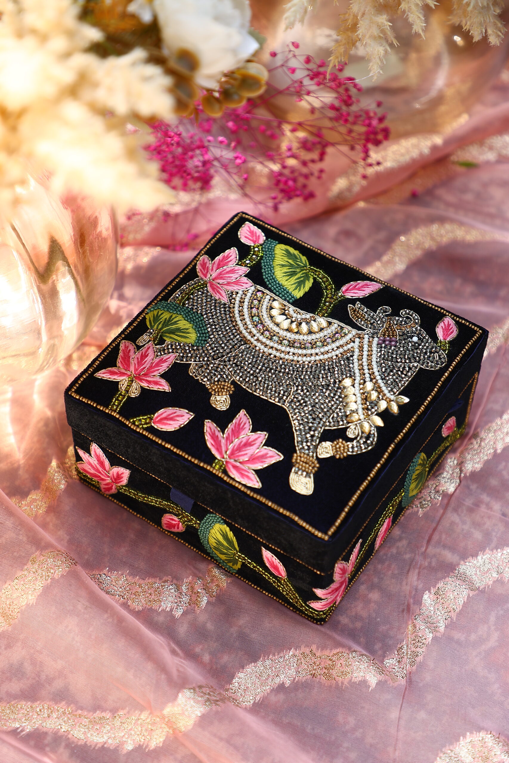 Multi-purpose Box- S | Pichwai Collection | 6" x 6" x 3"